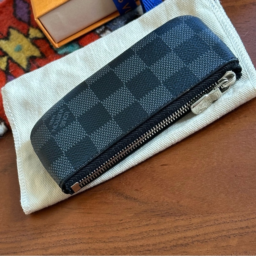 Louis Vuitton Damier Graphite Pochette Cles Wallet Coin Purse Key Pouch N60155 - Picture 7 of 15